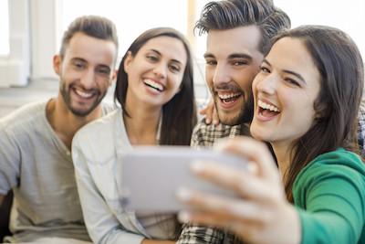 Group of adult friends taking a selfie