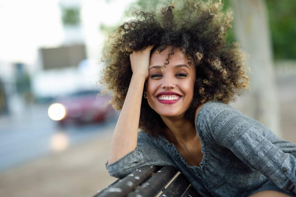 woman smiling