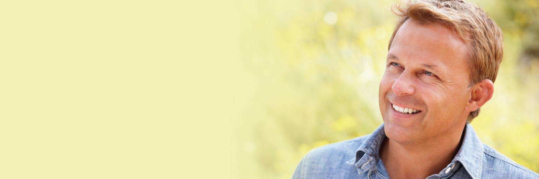 Man smiling after dental check up in Kingsway, Burnaby