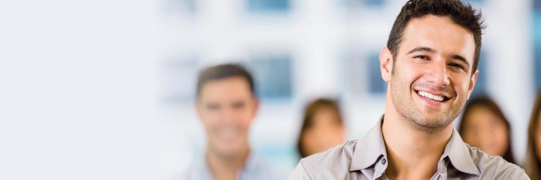 Man smiling after teeth treatment in Burnaby, BC